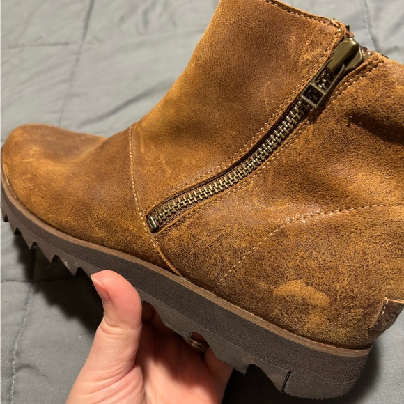 SOREL Tan Leather Harlow Zip Up Boots Womens Size 10 - Picture 11 of 13